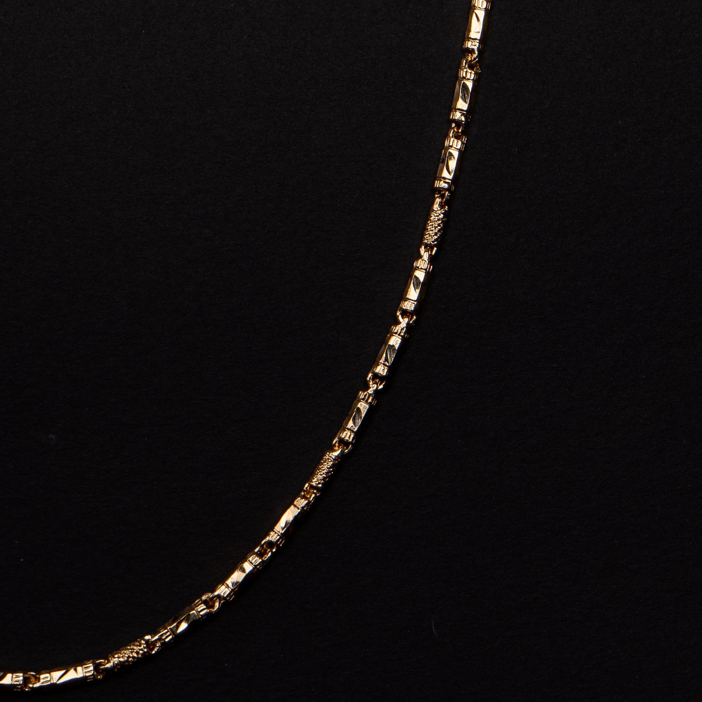 18k Yellow Diamond Cut Box Link Necklace