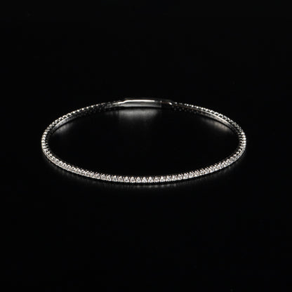 14k White Gold Lab Grown Diamond Bangle Bracelet