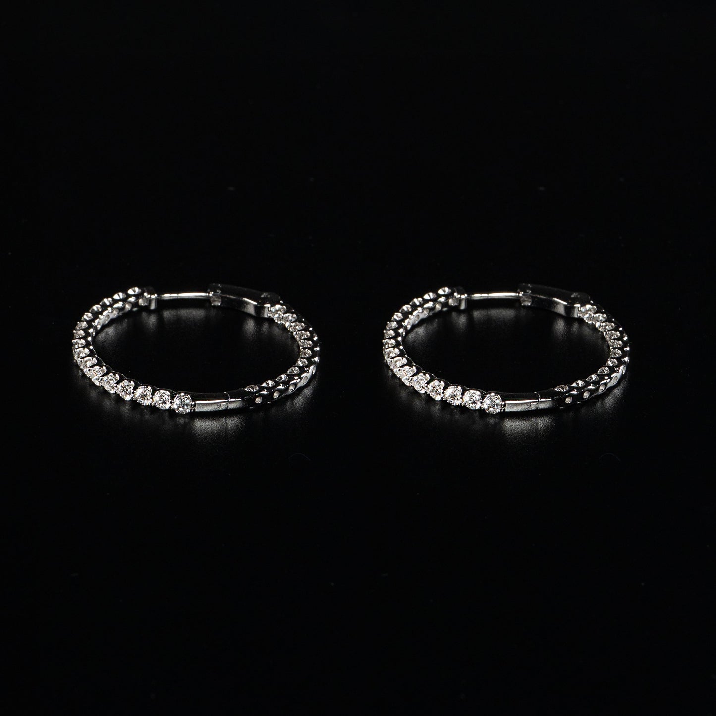 14K White Gold Lab Grown Diamond Hoop Earrings