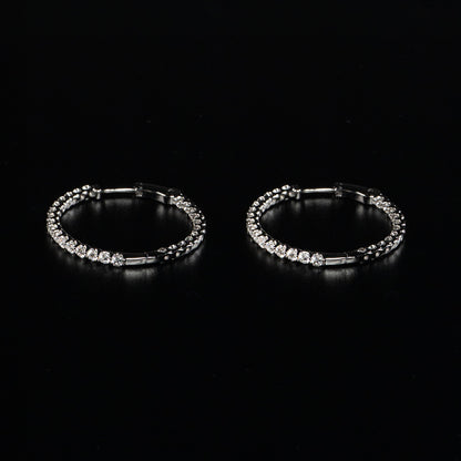 14K White Gold Lab Grown Diamond Hoop Earrings