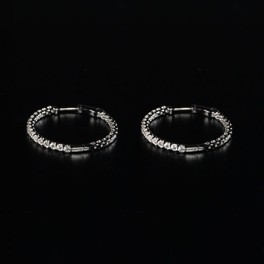 14K White Gold Lab Grown Diamond Hoop Earrings