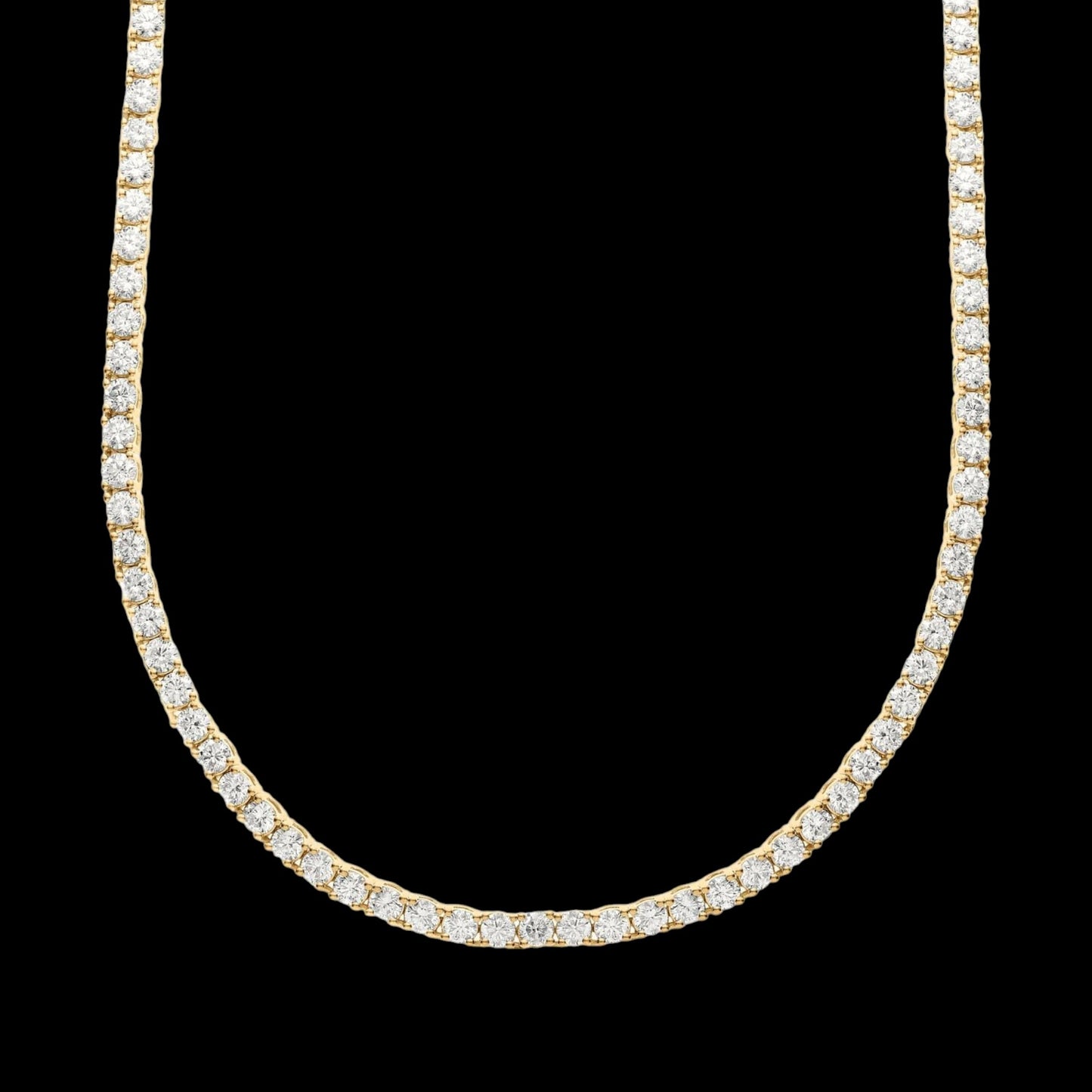 14K Yellow Gold Lab Grown Diamond Tennis Necklace