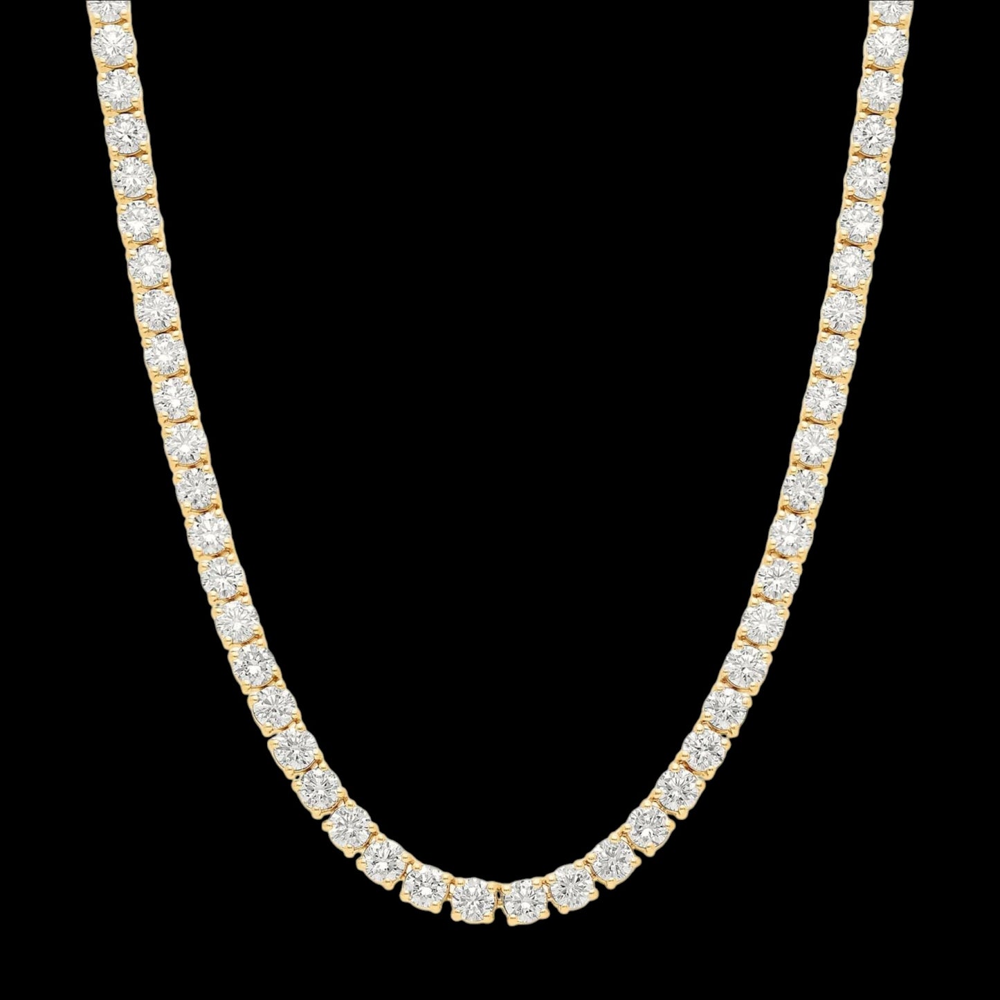 14K Yellow Gold Lab Grown Diamond Tennis Necklace