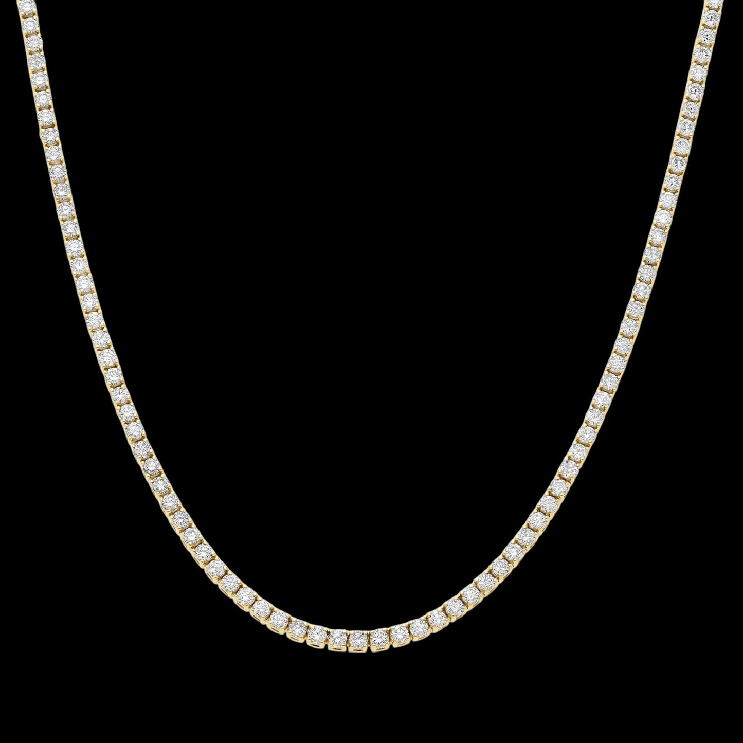 14K Yellow Gold Lab Grown Diamond Tennis Necklace