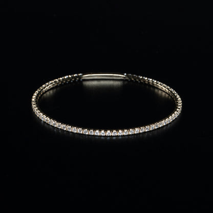 14k White Gold Lab Grown Diamond Bangle Bracelet