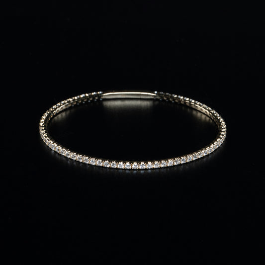 14k White Gold Lab Grown Diamond Bangle Bracelet