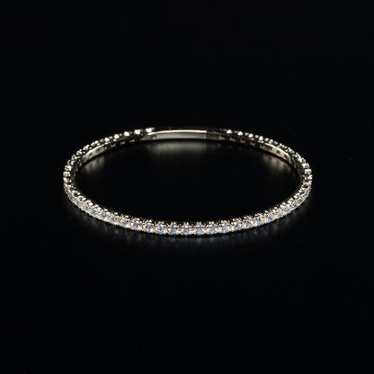 14k White Gold Lab Grown Diamond Bangle Bracelet