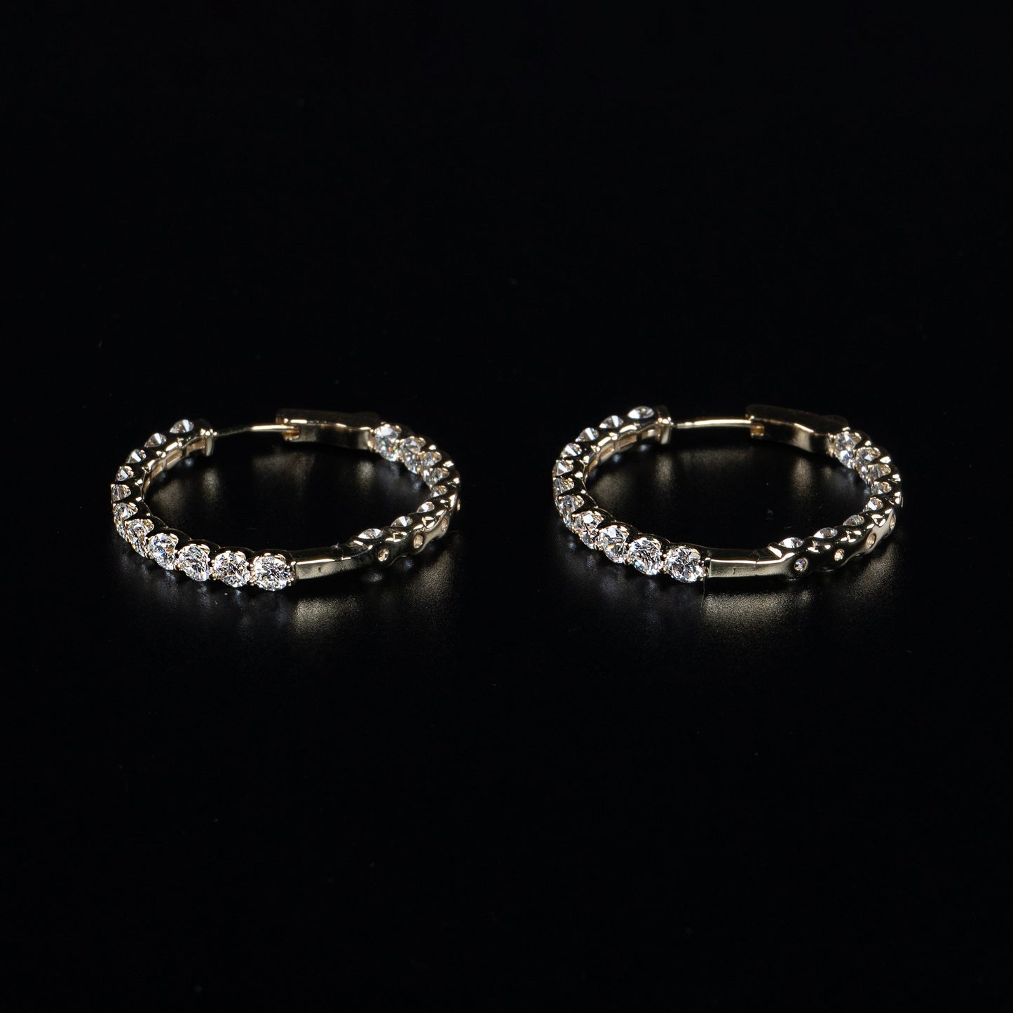 14K White Gold Lab Grown Diamond Hoop Earrings