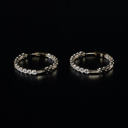 14K White Gold Lab Grown Diamond Hoop Earrings
