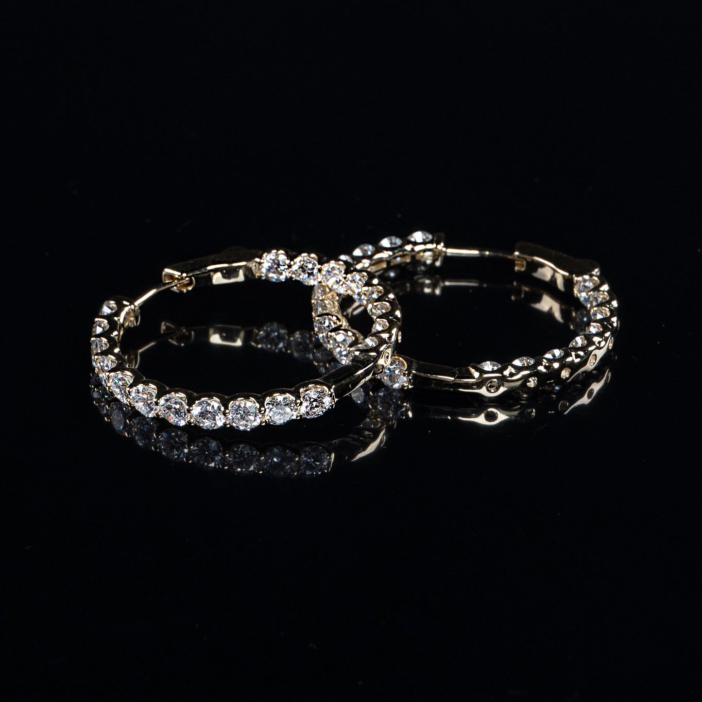 14K White Gold Lab Grown Diamond Hoop Earrings