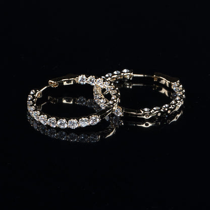 14K White Gold Lab Grown Diamond Hoop Earrings