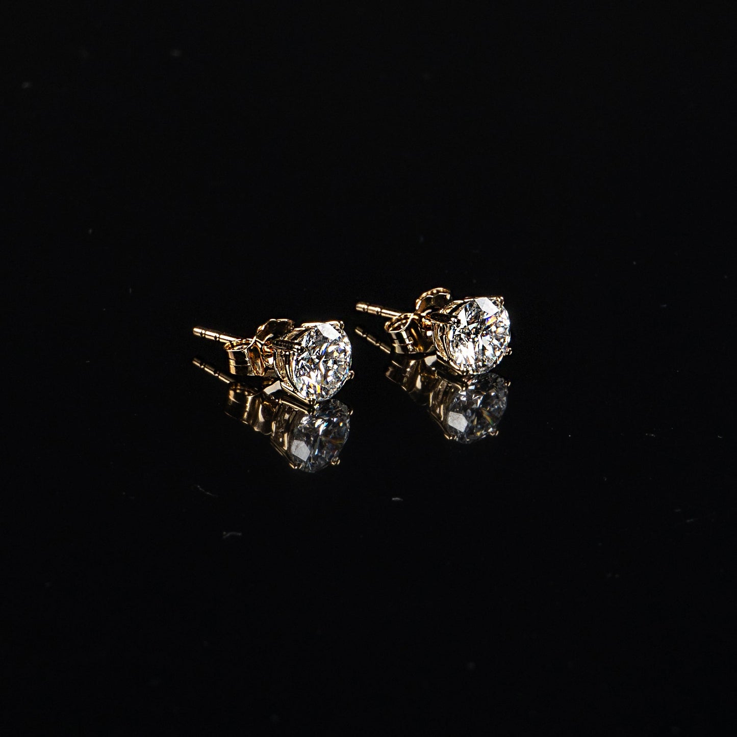 14K White Gold Lab Grown Diamond Round Stud Earrings