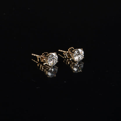14K White Gold Lab Grown Diamond Round Stud Earrings