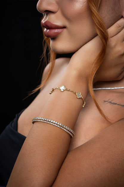 14k White Gold Lab Grown Diamond Bangle Bracelet