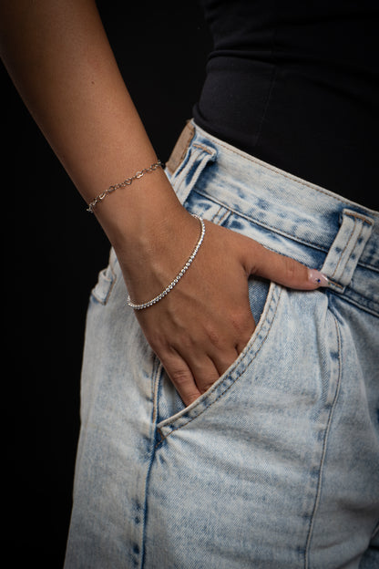 14k White Gold Lab Grown Diamond Tennis Bracelet