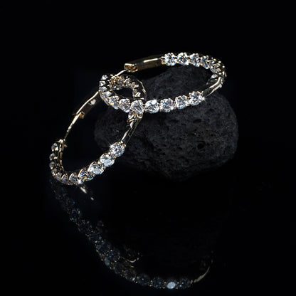 14K White Gold Lab Grown Diamond Hoop Earrings