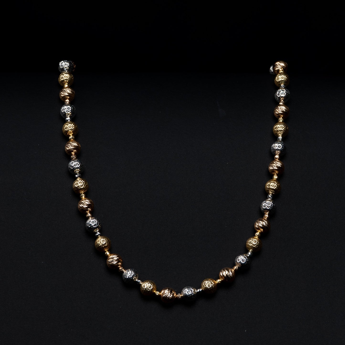 18k Yellow/White Gold Bead Necklace