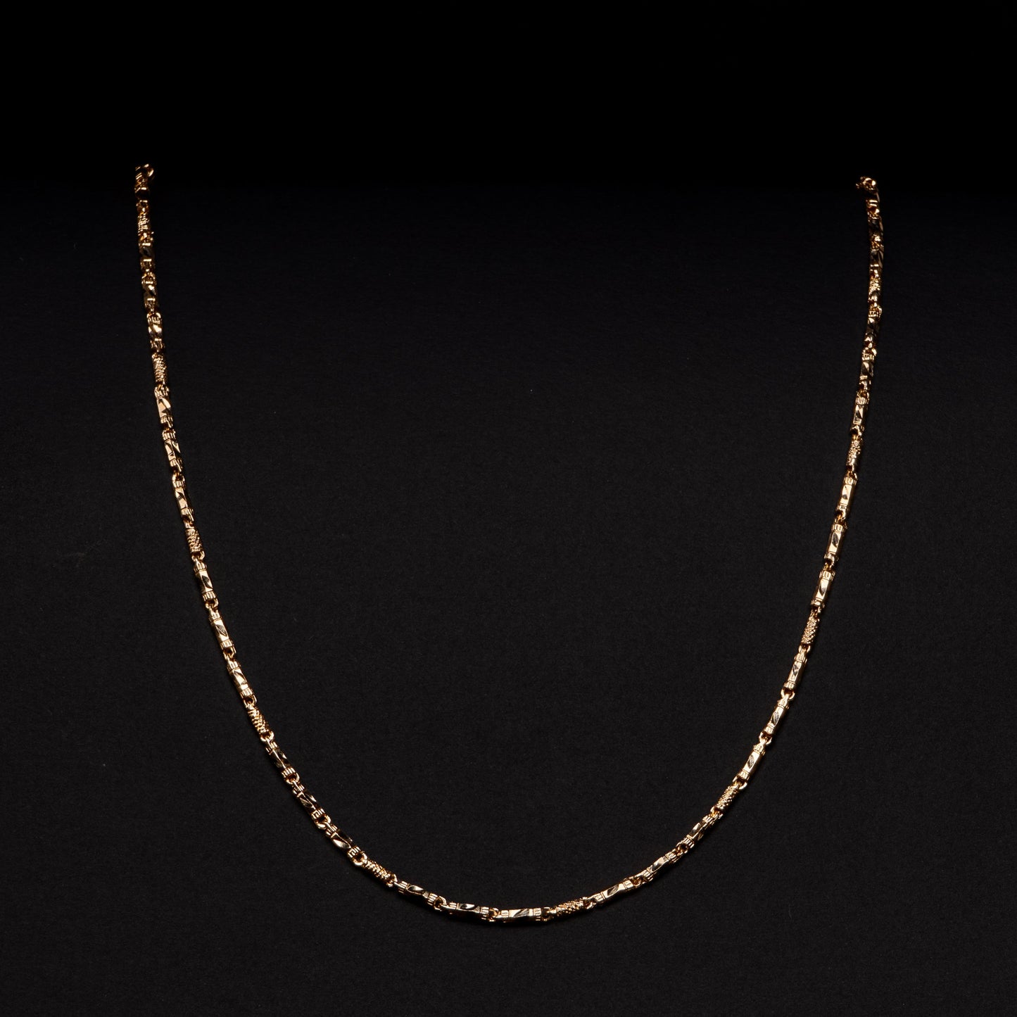 18k Yellow Diamond Cut Box Link Necklace
