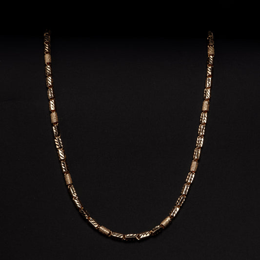 18k Yellow Diamond Cut Box Link Necklace