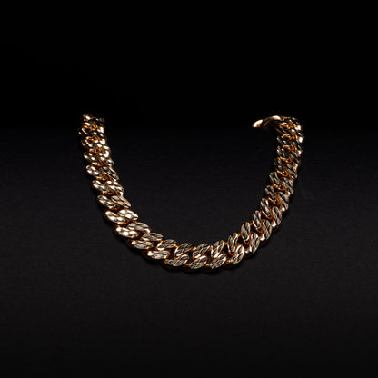 18k Yellow Gold Diamond Cut Cuban Bracelet