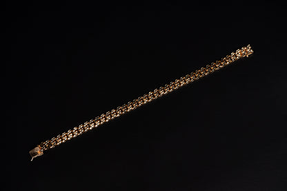 18k Yellow Gold Diamond Cut Cuban Bracelet
