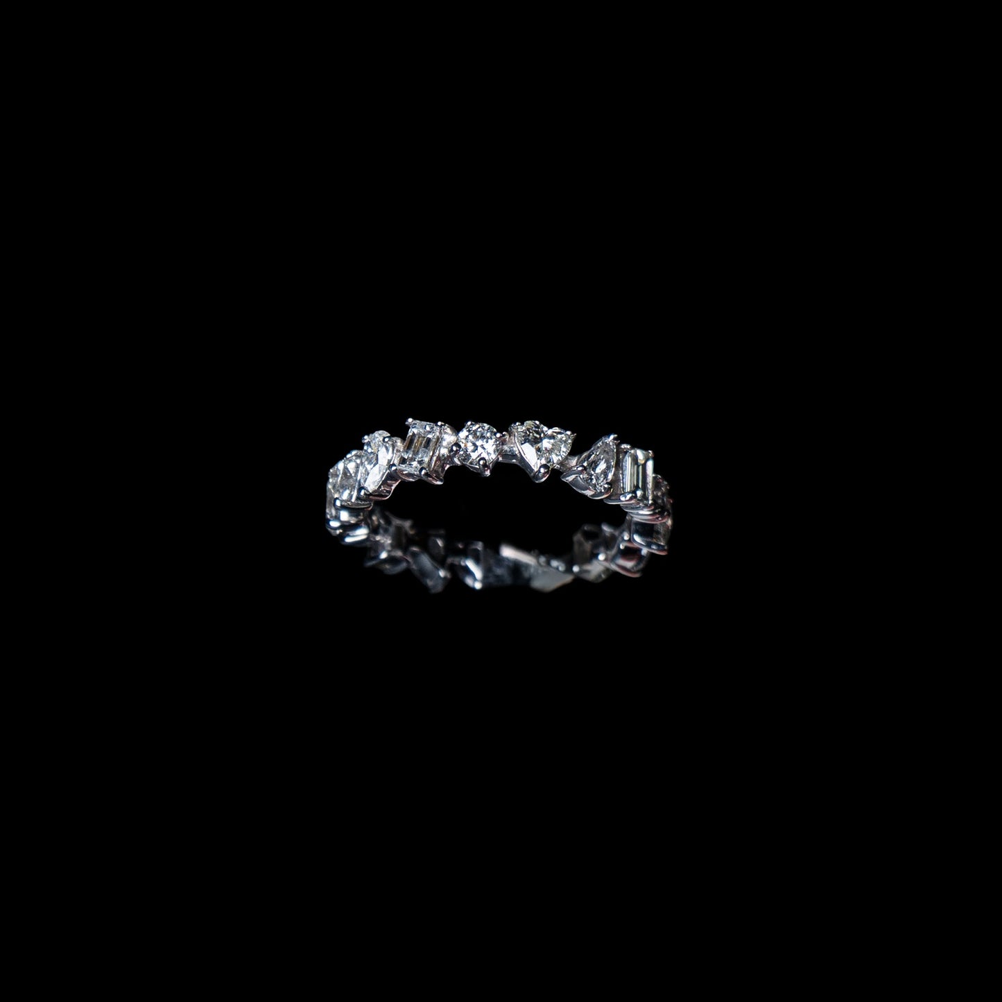 18K White Gold Natural Diamond Eternity Ring